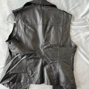Max Studio Black Leather Vest